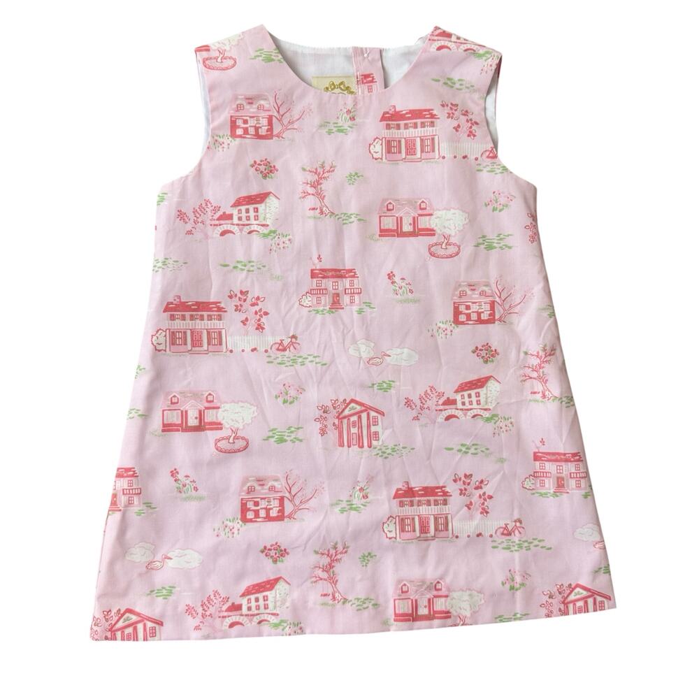 TBBC 3T Annie Apron Girls Dress Towne and Toile Pink